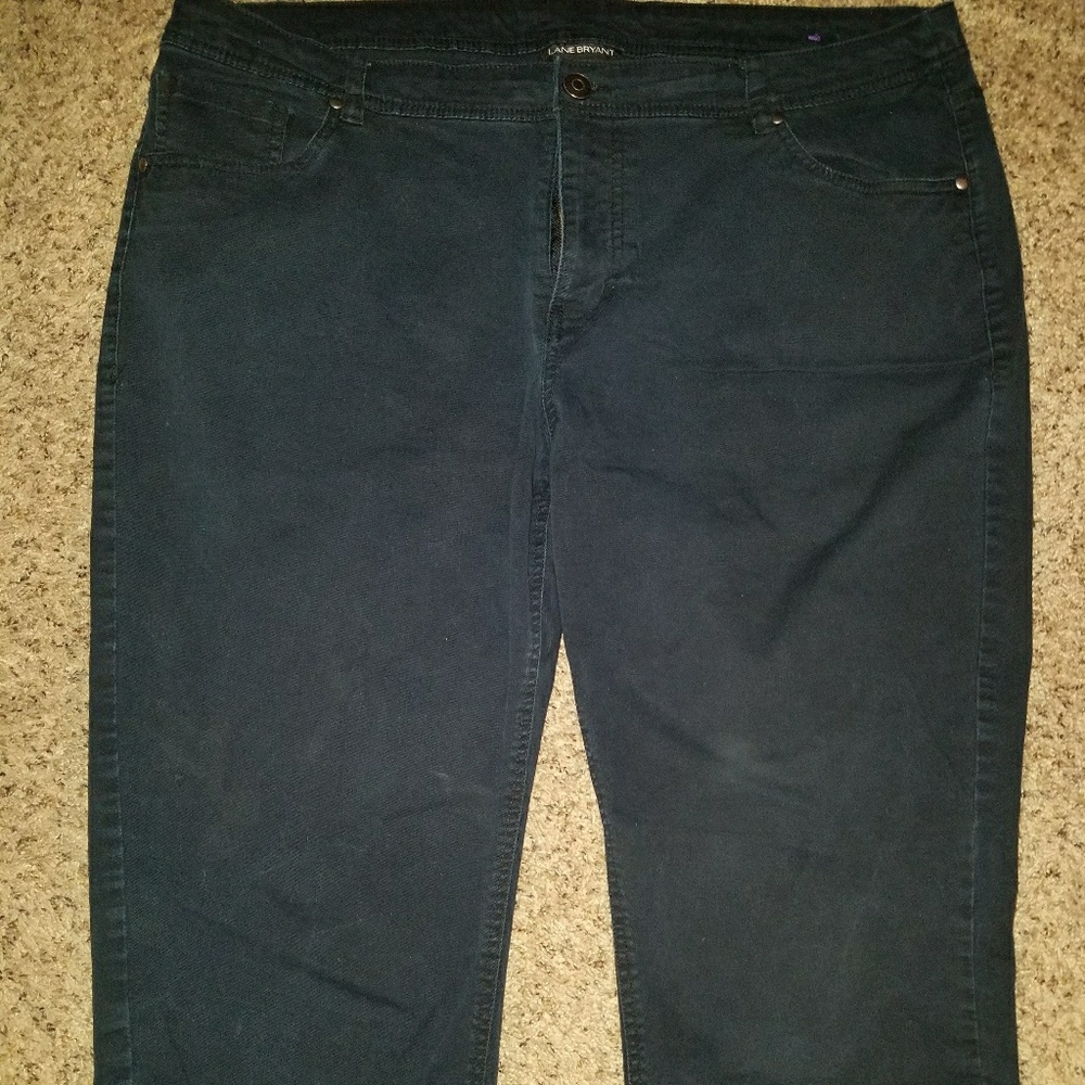 Lane Bryant black denim cropped pants size 22
